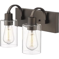 Emliviar Vanity Light for Bathroom - 2-Light Wall Sconce Lighting in Oil Rubbed Bronze Finish with Clear Glass, YCE237B-2W ORB