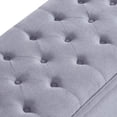 thumbnail image 6 of Tabaray Storage Bench, Linen Upholstered Bed End Storage Ottoman Bench,Tufted 45" Long Ottoman Bench with Storage for Bedroom, Living Room Entryway Window (Light Grey 45"), 6 of 14