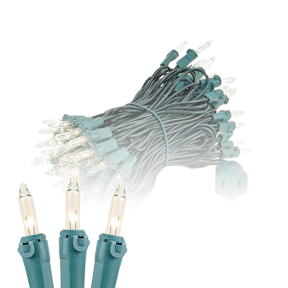 Novelty Lights 100 Commercial Incandescent Christmas Lights (Clear), 34 Feet w/ 4 inch Bulb