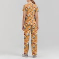 thumbnail image 4 of Womens Scrub，Women's Short-Sleeve Easter Print Nursing Scrubs Set with Pockets，Orange，L, 4 of 4