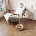 thumbnail image 2 of Small Round Metal End Table, 14.96" Vintage Pedestal Accent Table for Small Spaces, Living Room, Bedroom, 2 of 8
