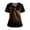 01-Black, variant on Halloween Scrub Tops Women V-Neck Short Sleeve Nurse Shirts Printed Medical Uniforms with Pockets 01-Deep Red XXL