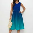 thumbnail image 3 of Oplxuo Women's Summer Gradient Tank Dress Casual Loose Crewneck Sleeveless A-Line Swing Midi Sundresses with Pockets, 3 of 7