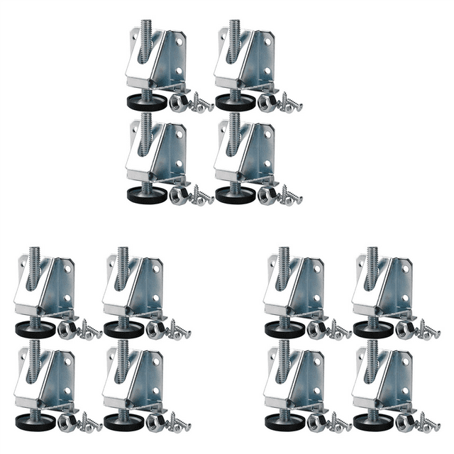 12X Pieds de Nivellement, Niveleurs de Meubles Robustes, Niveleur de Pied de Table Réglable avec Écrous de Verrouillage