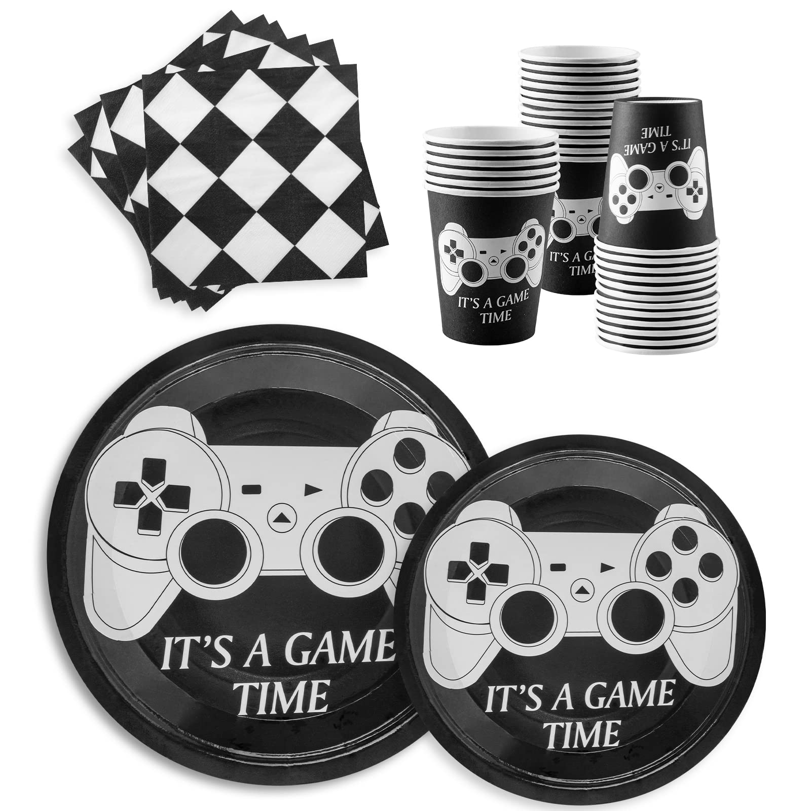 Party Supplies Serves 24 Guests, Video Game Party Paper Plates for Boys  Birthday, 96pcs Disposable Tableware Sets Includes Dinner Plates Dessert  Plates Cups Napkins - Walmart.com