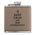 thumbnail image 1 of Faux Leather Flask - Keep Calm and Do Gymnastics - Light Brown, 1 of 1