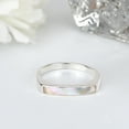 thumbnail image 4 of AeraVida Rectangular Bar White Mother of Pearl Inlay Sterling Silver Ring for Female Adult-7, 4 of 7