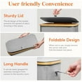 thumbnail image 6 of 65L Slim Laundry Hamper with Lid, Narrow Laundry Basket with Removable Bag & Bamboo Handles, Fodable Thin Dirty Clothes Hamper for Laundry Collapsible Bin for Bathroom Bedroom Dorm, Gray, 6 of 9