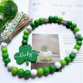 thumbnail image 5 of Vikakiooze Home Decor Under $5, St Patricks Day Wood Bead Garland-Farmhouse Beads With Green Pendant & Tassel-Saint Patricks Day Decorations For Tiered Tray,Fireplace,Living Room, 5 of 7