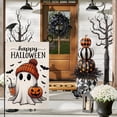thumbnail image 4 of Halloween Ghost Garden Flag 12x18 Vertical Double Sided Black Bat Happy Fall Holiday Outside Decorations Burlap Yard Flag BW836, 4 of 6