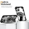 thumbnail image 6 of Strong Magnetic for iPhone 14 Case with Hidden Stand, Compatible with Mag-Safe, Military Grade Drop Protection, Built-in Kickstand for iPhone 14 Heavy Duty Shockproof Cover, Silver, 6 of 7