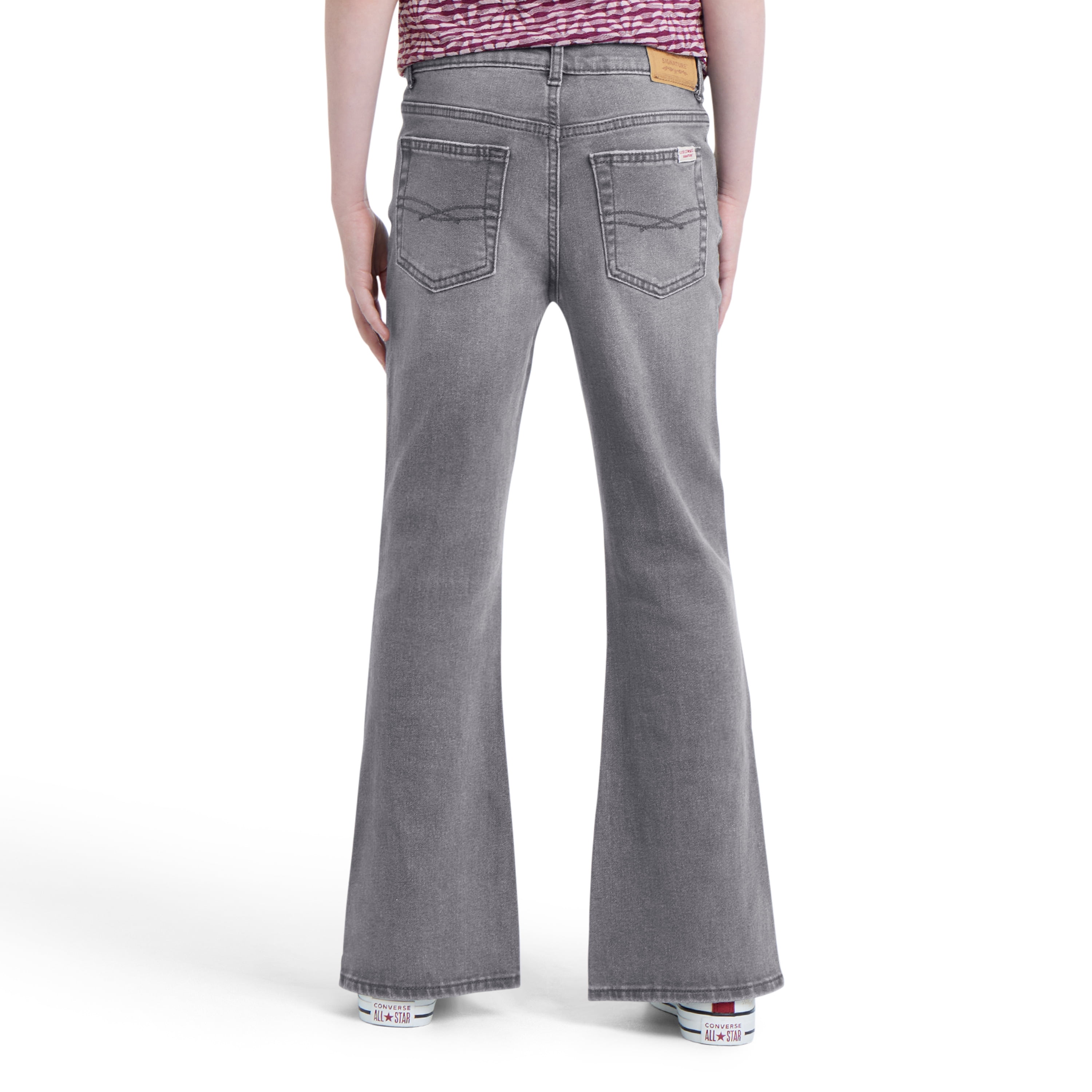 Levi Strauss Signature Girls Seamed Flare with Bows Jeans, Sizes 5-18