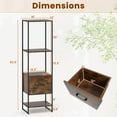 thumbnail image 3 of Costway 5-Tier Bookshelf with 4 Open Shelves Storage Drawer Modern Book Storage Organizer Brown, 3 of 9