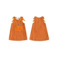 thumbnail image 2 of Miaouyo Toddler Girl Halloween Corduroy Dress with Bow Embroidered Sleeveless Dress, 2 of 9