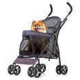 thumbnail image 1 of MoNiBloom Cochecito para mascotas de 4 ruedas, cochecito para perros y gatos fácil de plegar con bolsa de almacenamiento trasera y malla visible para perros pequeños y medianos, 1 of 5