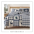 thumbnail image 5 of Lodge Quilt Set - Lightweight, Soft, All-Season - 3-Piece Reversible Rustic Bedding Set (King / California King, Navy / Grey), 5 of 6
