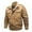 Khaki, variant on AOOCHASLIY 2023 Men Fall Coat Men's and Winter Casual Solid Color Tooling Wind Jacket Zipper Coat