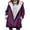 z1-Dark Purple, variant on Hfyihgf Women's Winter Warm Sherpa Lined Fleece Hooded Coats Long Sleeve Outerwear Plus Size Faux Suede Pea Cotton Overcoat Green S
