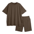 thumbnail image 4 of SUNBS Two Piece Lounge Set for Women Outfit Sets Casual Oversized Shirts Biker Shorts Matching Sets, 4 of 10