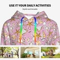 thumbnail image 4 of Balery Seafood Pattern Womens Long Sleeve Hoodie, Pullover Hooded Sweatshirt, Kangaroo Pocket Hoodie with Eye-catching Drawstrings-Medium, 4 of 7