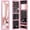 Pink, variant on Alpinel Wall Mounted Jewelry Cabinet with Full Length Mirror, Over The Door Jewelry Armoire Organizer with Large Storage, Makeup Mirror & Velvet Lining (Rustic Brown)