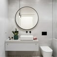 thumbnail image 2 of 36" Black Round Wall Mirror Modern Accent Mirror Wall Decor Circle Mirror Aluminum Alloy Frame Bathroom Wall Mounted Mirror, 2 of 7