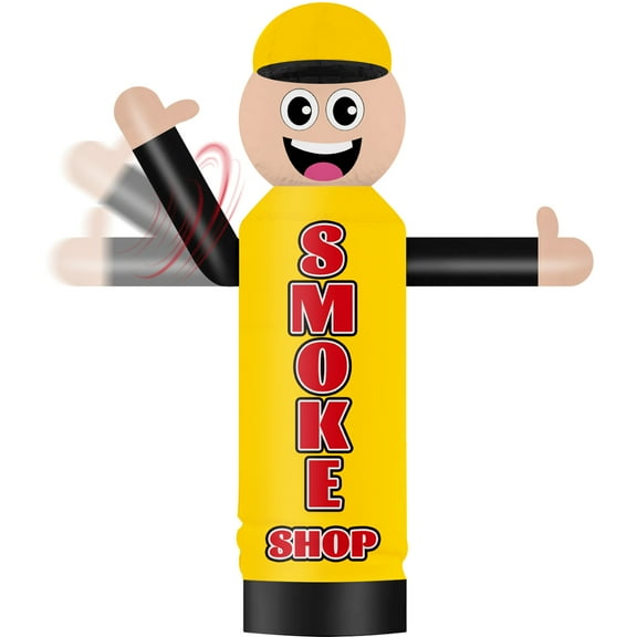 Inflatable Wavers Smoke Shop One-Arm Waving Tube Man Wacky Wavy Dancing Guy for Outdoor Decoration Advertising Business Promotion (Blower Not Included)