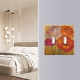 thumbnail image 4 of Yayeee Toggle Light Switch Wall Plate 2-Gang 4.56"x4.48" Decorative Outlet Cover, Orange Abstract Floral, 4 of 7