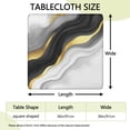 thumbnail image 2 of Black White Gold Wave Marble Square Fitted Tablecloth with Elastic Edge,Square Table Cover,Washable Elastic Table Cover for Home Kitchen Party Decor 36"x36", 2 of 6