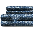 thumbnail image 2 of Lux Decor Collection Luxury 1800 Thread Count Navy Blue, White, Multi-color Floral Flowers Microfiber Sheet Sets, King, Deep Pocket(4 Pieces), 2 of 6