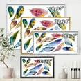 thumbnail image 4 of Designart 'Colourful Boho Feather Set On White VI' Bohemian & Eclectic Framed Canvas Wall Art Print, 4 of 5