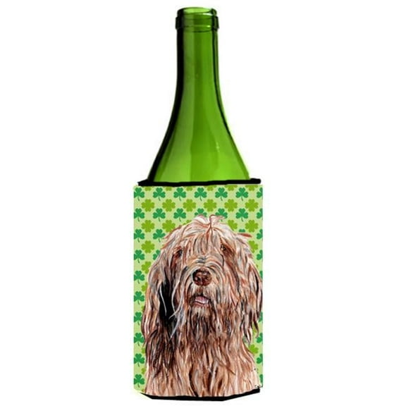 Otterhound Lucky Shamrock St. Patricks Day Wine bottle sleeve Hugger  24 Oz.