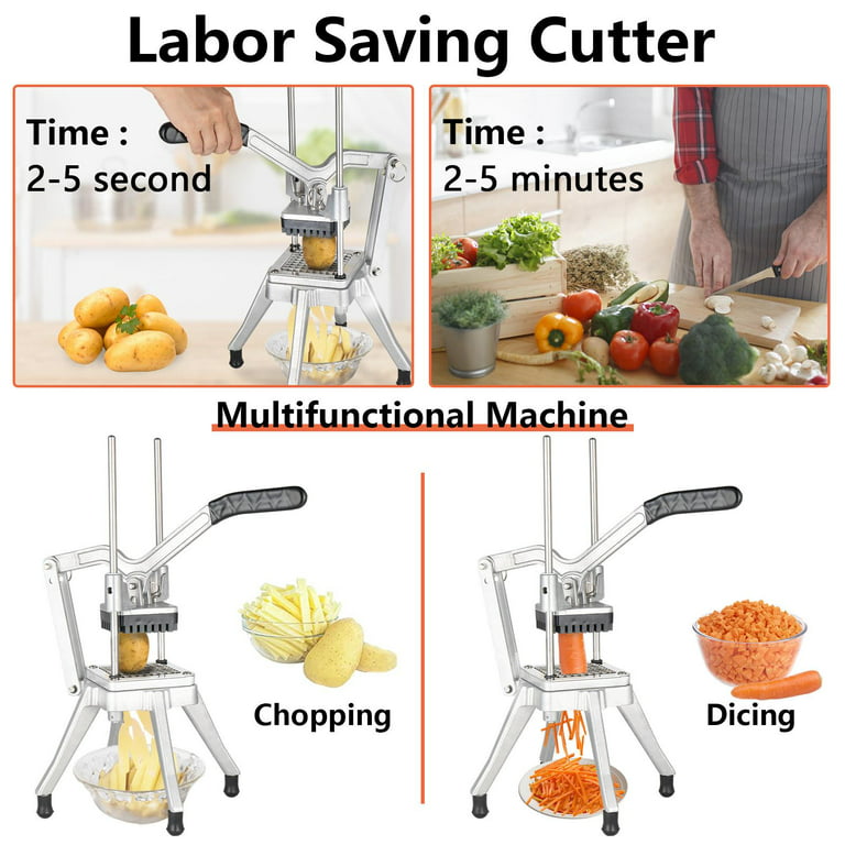 Commercial Vegetable Chopper w/4 Replacement Blades Stainless Steel French  Fry Cutter Onion Potato Dicer & Slicer Chopper Vegetable Fruit Cutter for