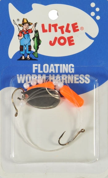 Little Joe Floating Worm Harness Nickel Blade Hot Orange 