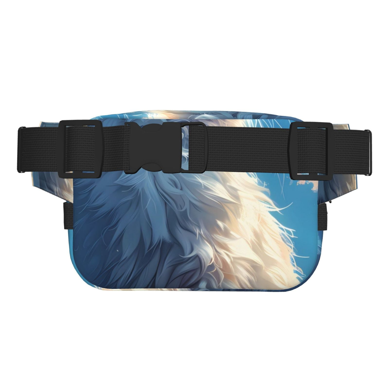 Kdxio Clear Sky Blue Cat Crossbody Double Layer Waist Bag Belt Bag for Unisex Fanny Pack Fashion Waist Packs for Hiking Running Shopping Traveling
