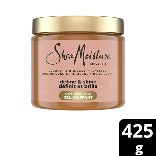SheaMoisture Gel Coiffant Définit et Brille Noix de Coco et Hibiscus + Huile de Lin, 425 g