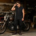 thumbnail image 6 of WULMLEO Mens Pirate Vest, Renaissance Tops Medieval Sleeveless Shirts Gothic Costumes Vampire Cosplay Cotton Outfits Black M, 6 of 7