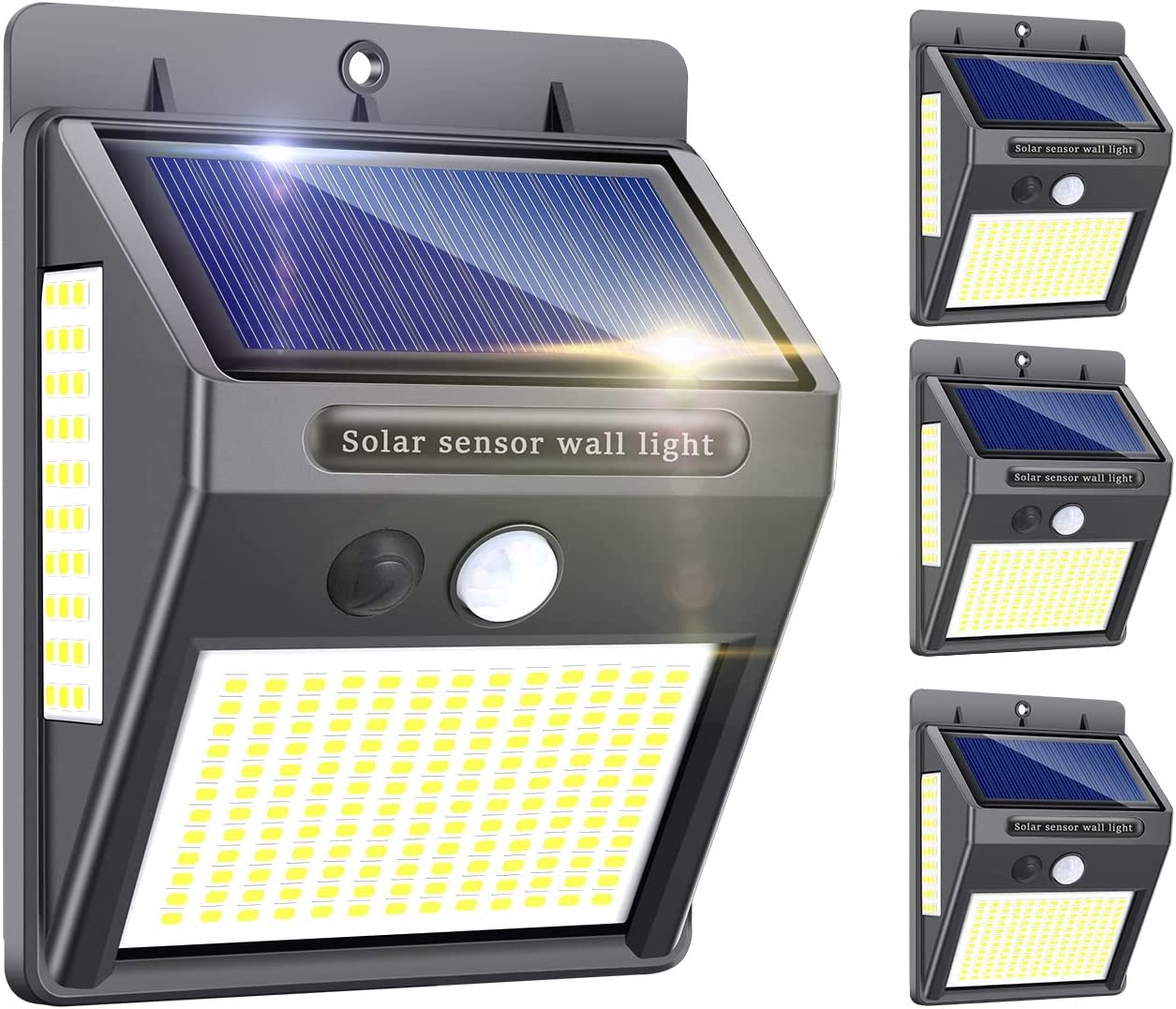 Outdoor Solar Light 4 Pack 216 LED 1000 Lumens Outdoor Solar Light with