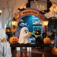 thumbnail image 4 of Diceymbol Spooky Cute Halloween Hanging Ornaments Friendly Ghost Scene Decor with Lantern and Cat Designs for Halloween Tree Home Decor and Seasonal Display, 4 of 8