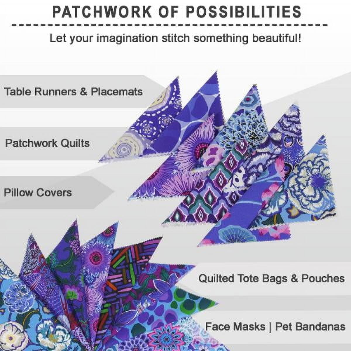 Soimoi 40 Pcs 10 x 10 inches Quilting Fabric Bundles Precut, DIY Cotton Fabric Squares, Printed Layer Cakes Patchwork Materials for Crafts Cloths Decor,Charm Squares for Quilts,Sewing - Blue Harmony
