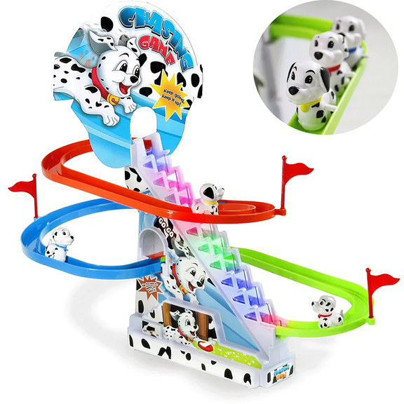 Muzhda Electric Climb Stairs Track Toys - Interactive Multicolor Animal Playset