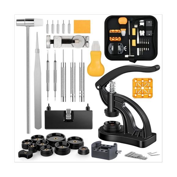 Watch Repair Kit + Watch Press Tool, Watch Battery Replacement Tool Kit, Watch Tool Kit with Watch Link Removal Tool