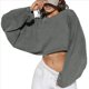 thumbnail image 1 of Sudaderas de Larga con Globo para Mujer, Sudaderas , Cuello Redondo Extragrande Gris L, 1 of 7