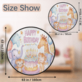 thumbnail image 2 of CURLYOOT Birthdays Cake and Animal Celebration Theme 5.2ft Round Rug for Living Room, Large Washable Area Rug, Non Slip Floor Mat Indoor Rugs for Bedroom, Dining Room, Offices, Entryway, 2 of 7