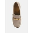 thumbnail image 6 of Morgan Metallic Embellishment Leather Platform Loafers in Beige, 6 of 7