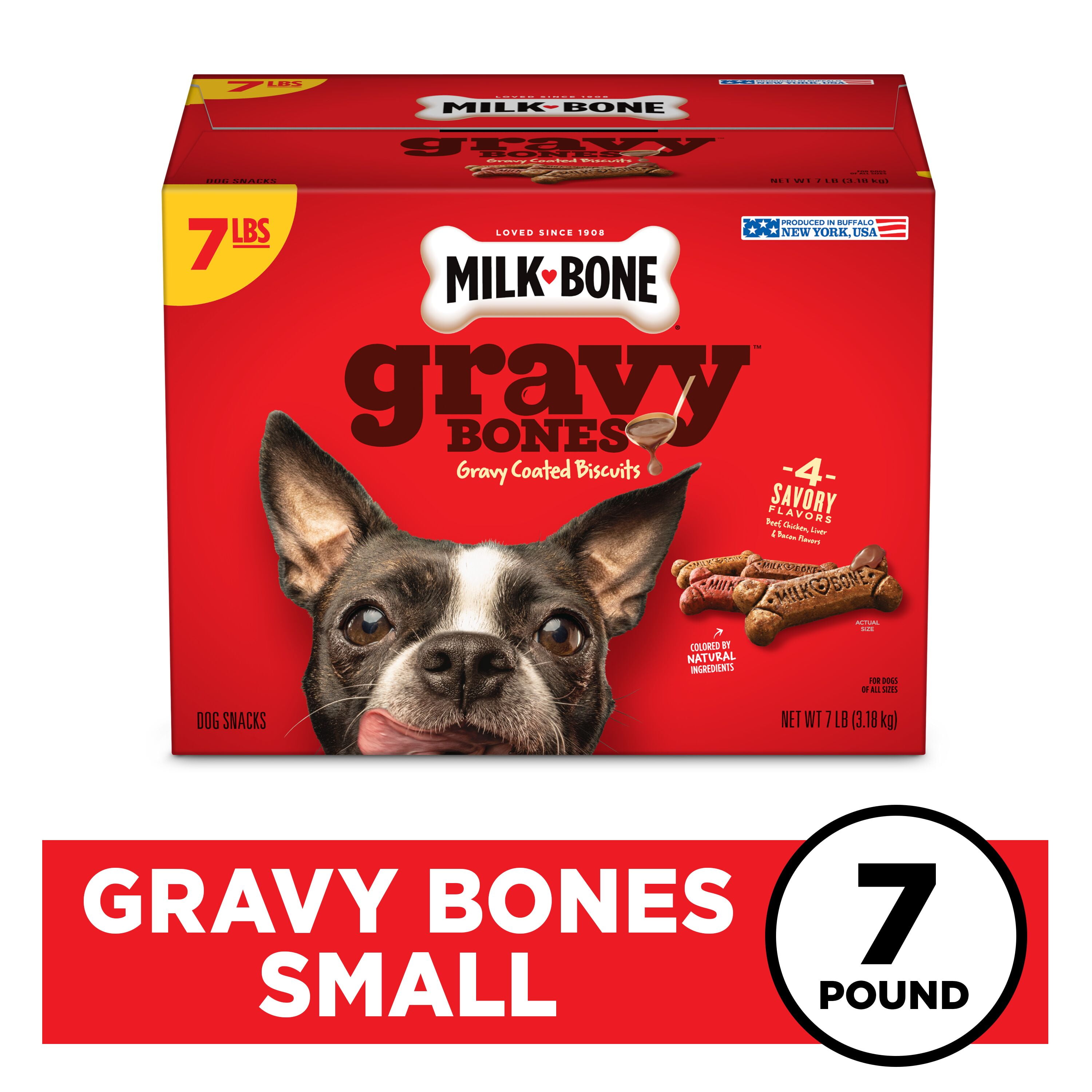 MilkBone GravyBones Dog Biscuits, Small Dog Treats, 7 lb