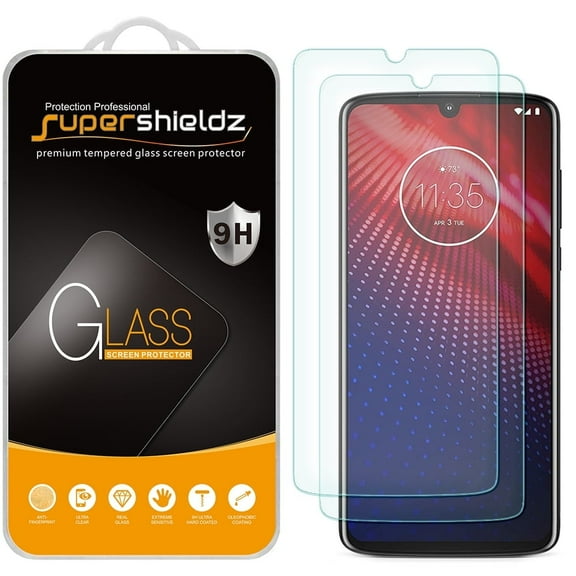 [2-Pack] Supershieldz for Motorola Moto Z4 Tempered Glass Screen Protector, Anti-Scratch, Anti-Fingerprint, Bubble Free