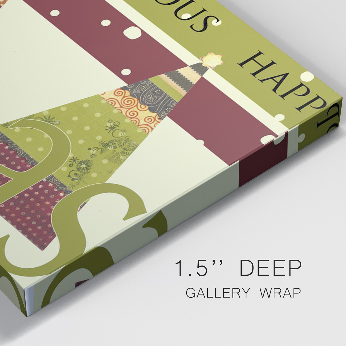 HAPPY,MERRY,JOYOUS Premium Gallery Wrapped Canvas - Ready to Hang