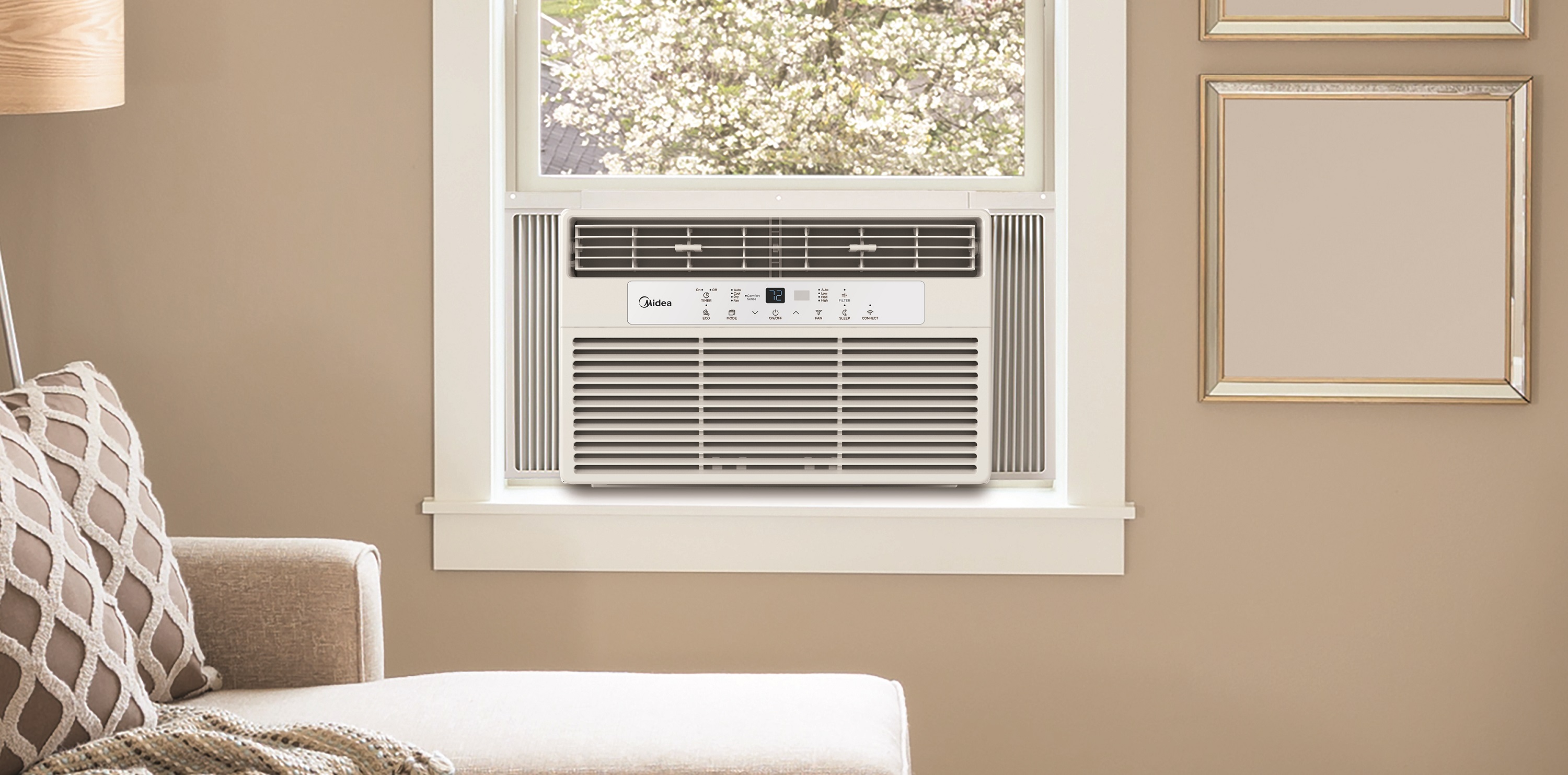 Midea 8,000 BTU 115V Smart Window Air Conditioner with Comfort Sense Remote, Covers up to 350 Sq. ft., White, MAW08S1WWT - image 4 of 22