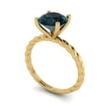 thumbnail image 2 of Solitaire Engagement Ring for Women - 2ct Natural London Blue Topaz in 14K Yellow Gold Promise Ring, 2 of 6